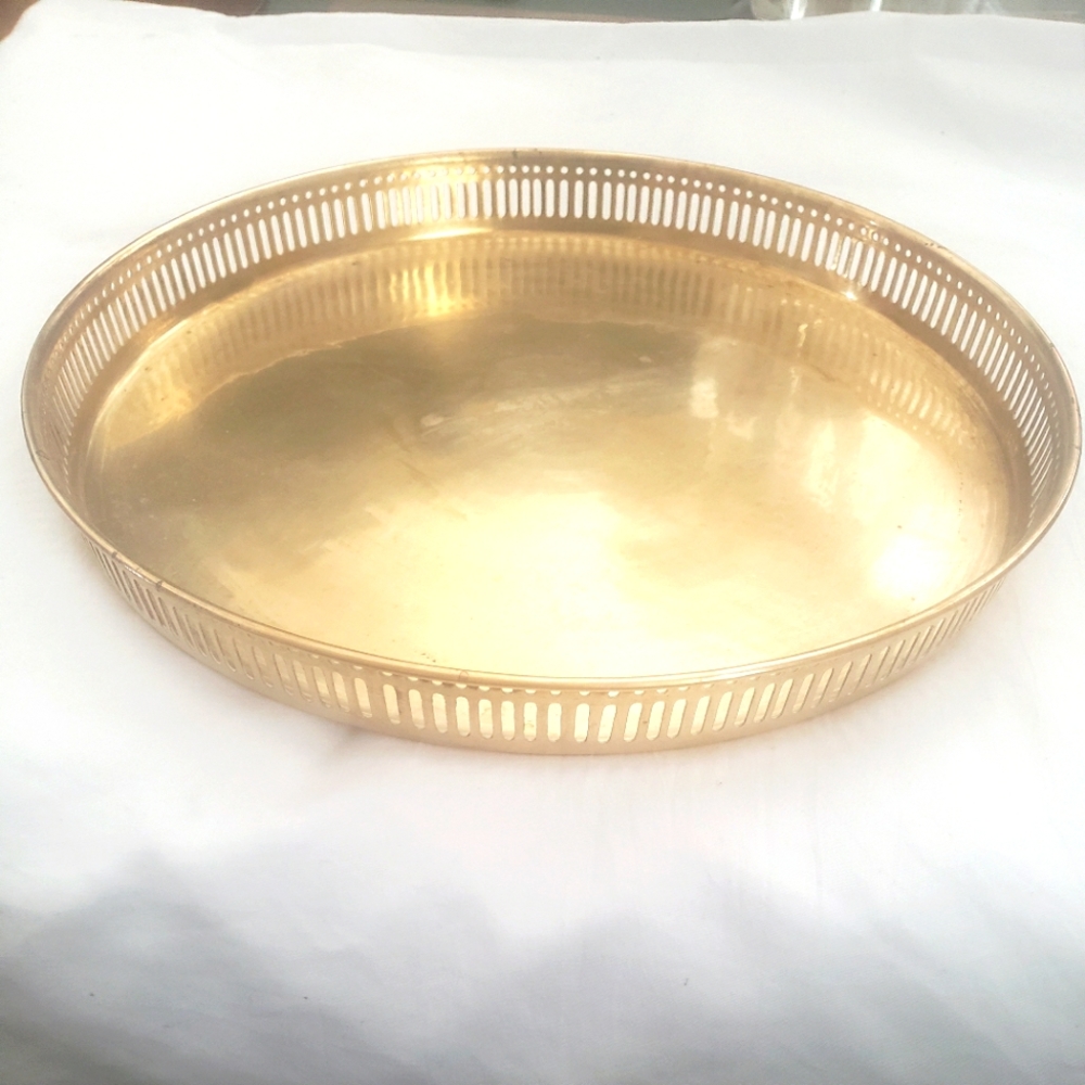 Vintage brass serving tray/ coffee table piece